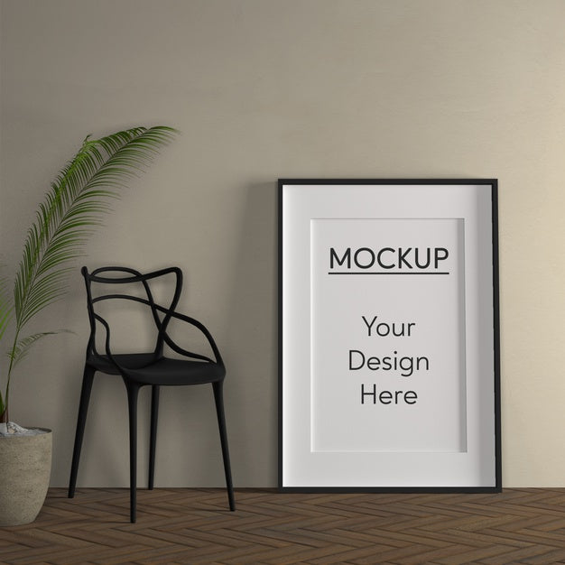 Interior Design With Black Chair Psd