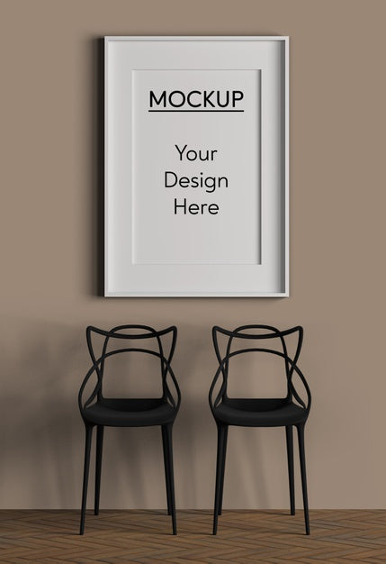 Interior Design With Black Chairs Psd