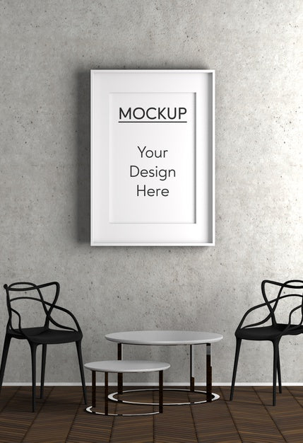 Interior Design With Chairs And Table Psd