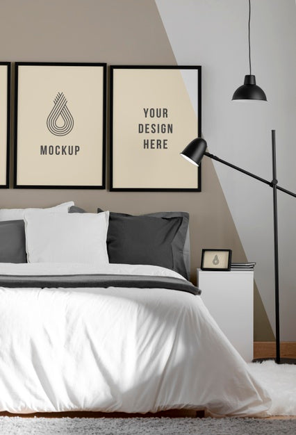 Interior Design With Minimal Mock-Up Frames Psd