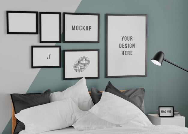 Interior Design With Minimal Mock-Up Frames Psd