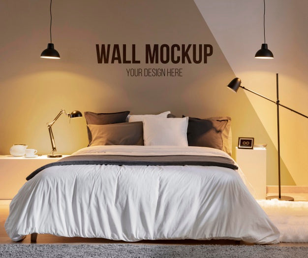 Interior Design With Minimal Mock-Up Wall Psd