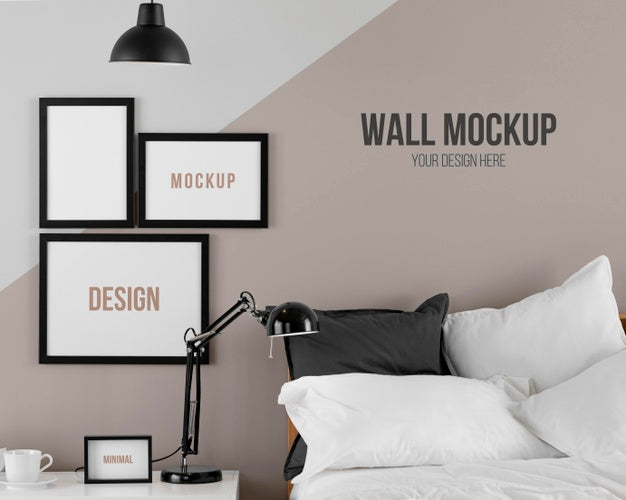 Interior Design With Mock-Up Frames Assortment Psd