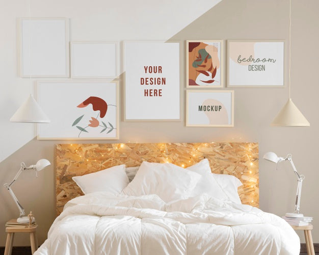 Interior Design With Mock-Up Frames Composition Psd