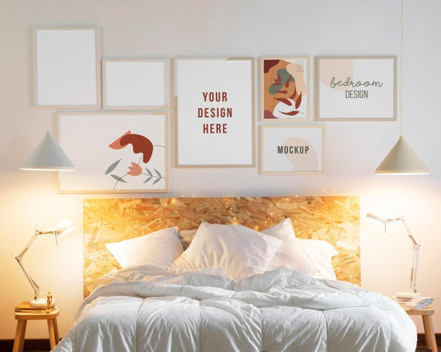 Interior Design With Mock-Up Frames Composition Psd