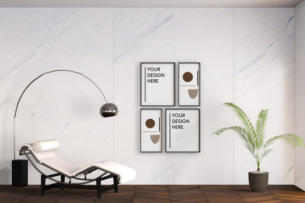 Interior Design With White Chair Psd