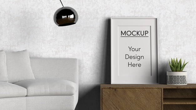 Interior Design With White Sofa Psd