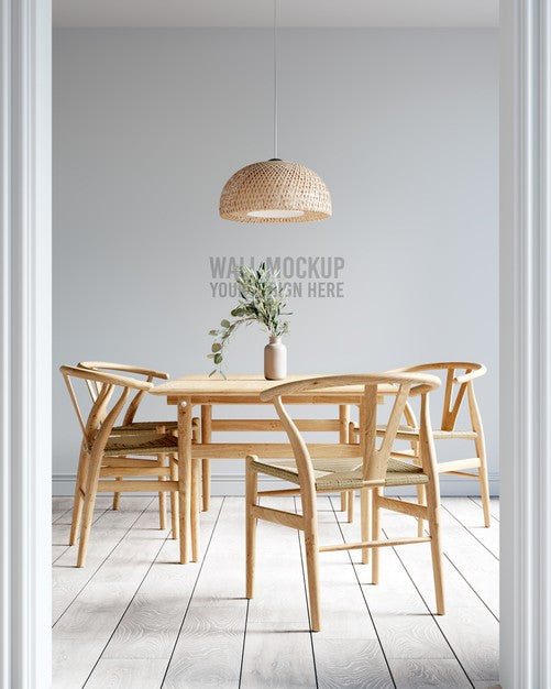 Interior Dining Room Wallpaper Mockup Psd