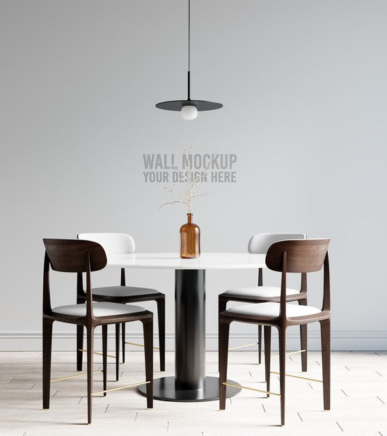 Interior Dining Room Wallpaper Mockup Psd