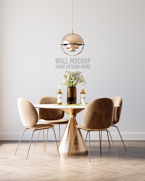 Interior Dining Room Wallpaper Mockup Psd