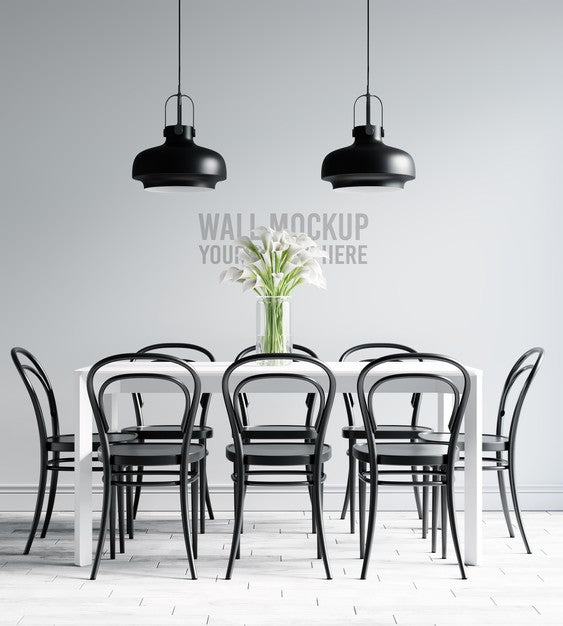 Interior Dining Room Wallpaper Mockup Psd