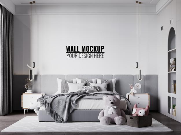 Interior Kids Room Wallpaper Mockup Psd