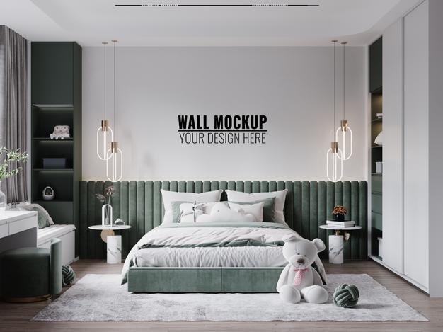 Interior Kids Room Wallpaper Mockup Psd