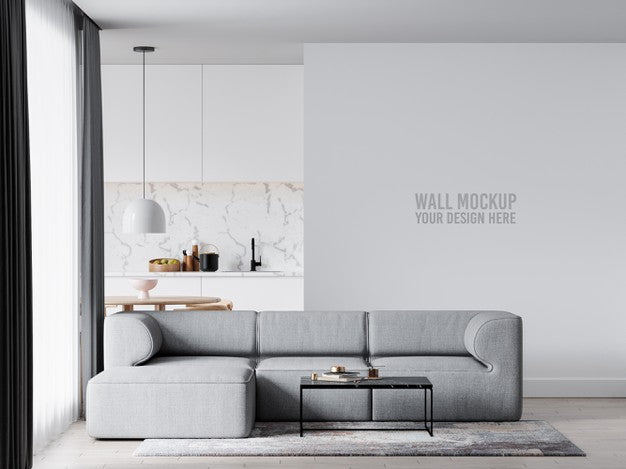 Interior Living Room Wall Mockup Psd