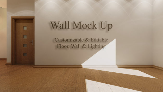 Interior Mock Up With Editable Sunlight, Floor And Walls Psd