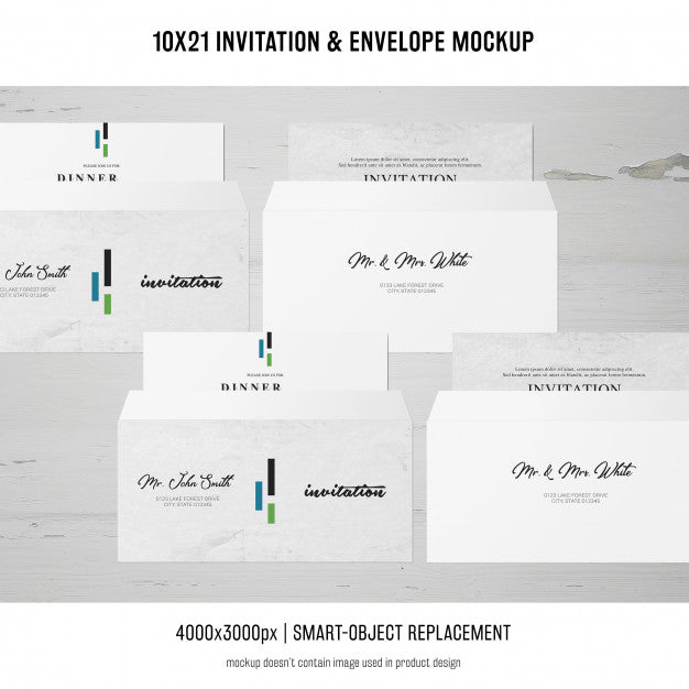 Invitation And Envelope Mockup Psd