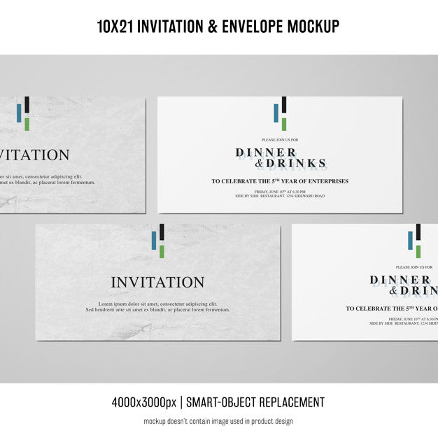 Invitation And Envelope Mockup Psd