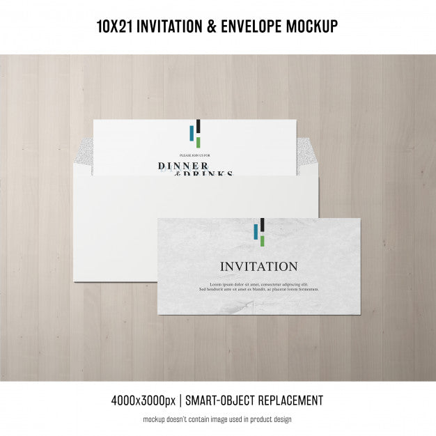 Invitation And Envelope Mockup Psd