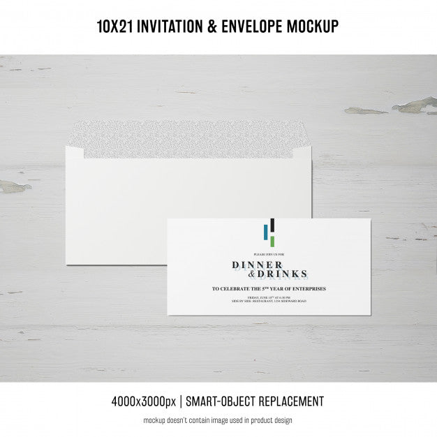 Invitation And Envelope Mockup Psd