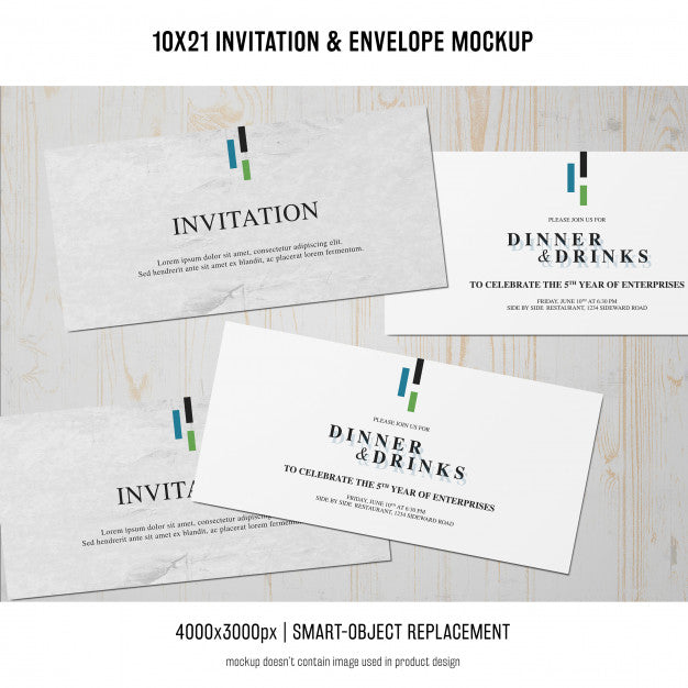 Invitation And Envelope Mockup Psd