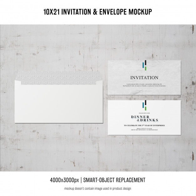 Invitation And Envelope Mockup Psd