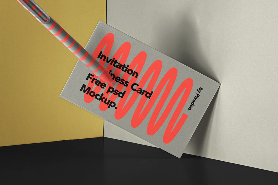 Invitation Psd Business Card Mockup Set