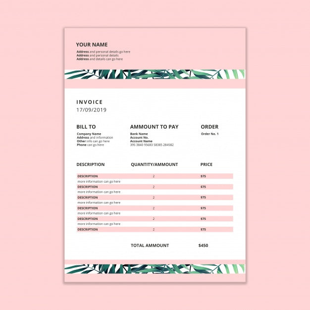 Invoice Mockup Psd