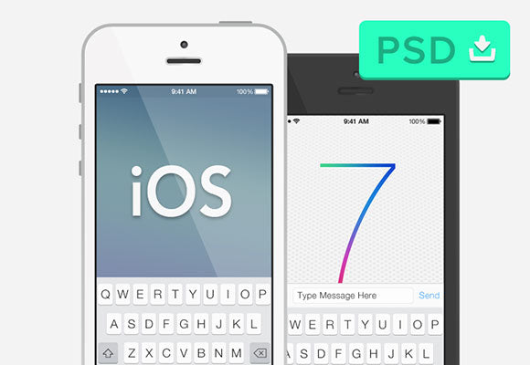 Ios7 & Semi-Flat Iphone 5 Mockup