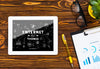 Ipad And Glasses On Office Desk Psd