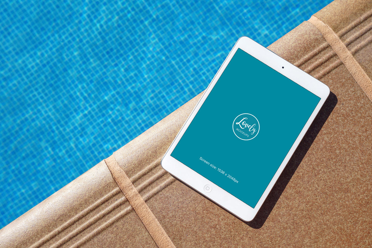 iPad Mockup at the Pool