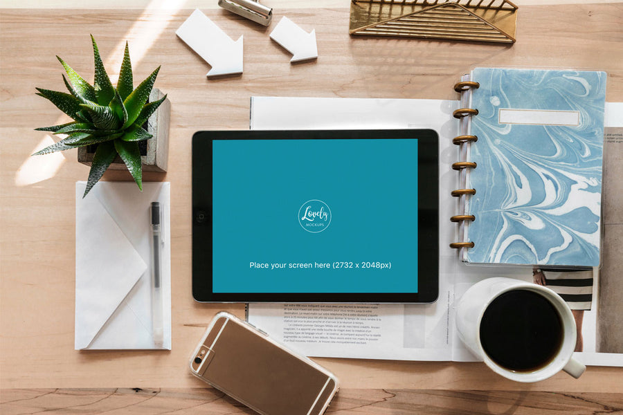 iPad Pro Mockup on Creative Desk