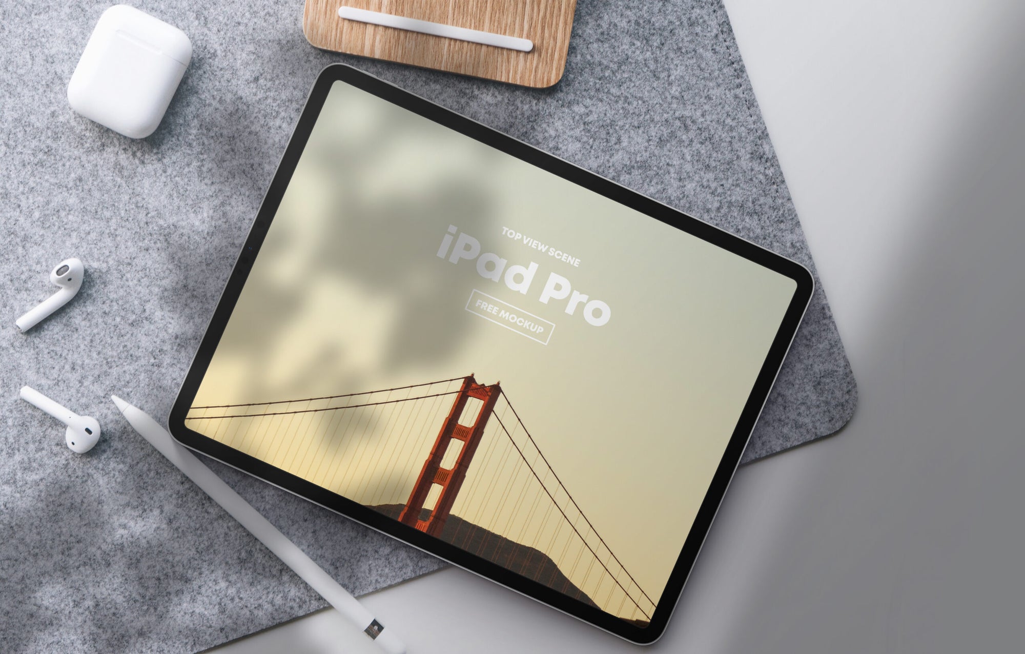 Ipad Pro Top View Scene Mockup