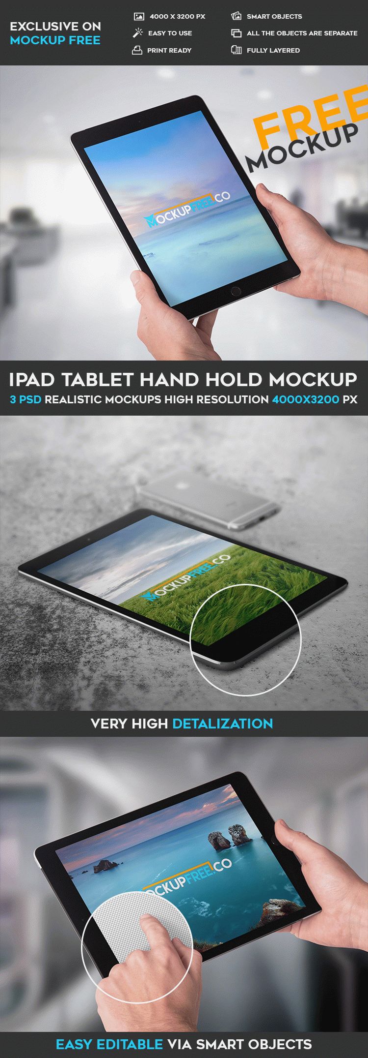 Ipad Tablet Hand Hold – Psd Mockup