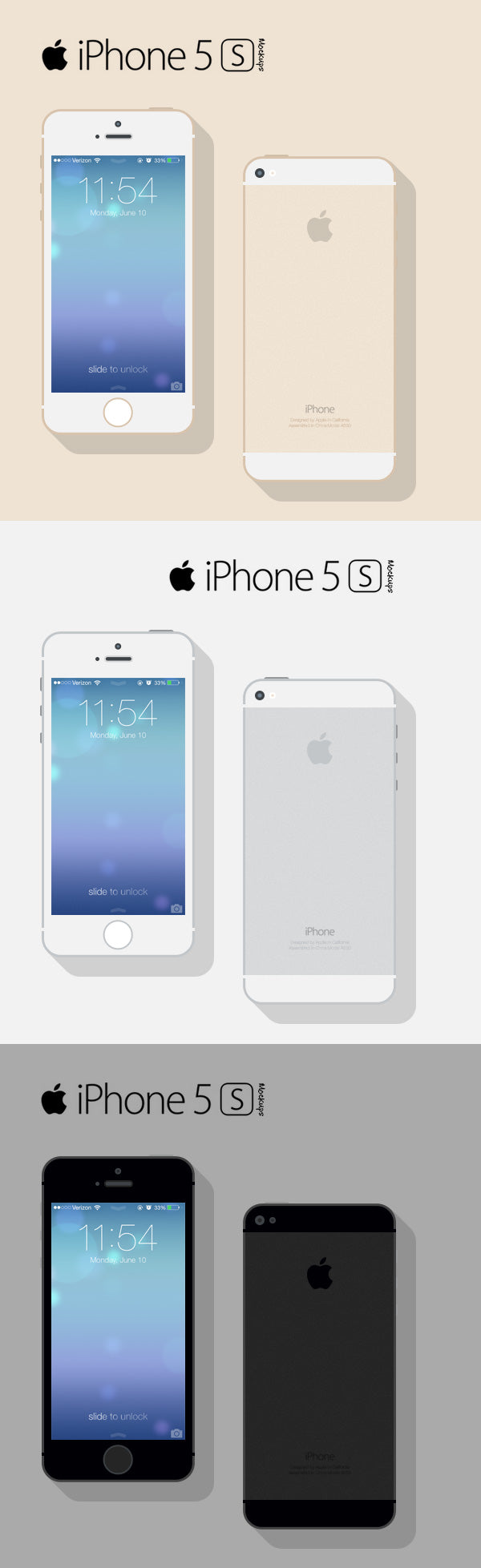Iphone 5S Flat Mockup