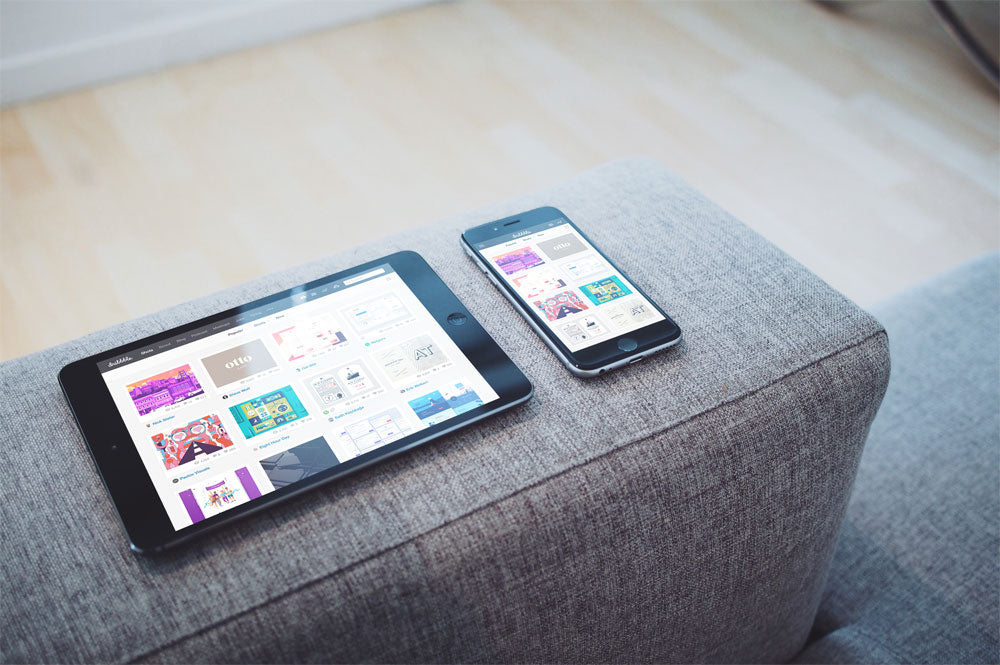 iPhone 6 and iPad Living Room Cozy Mockup