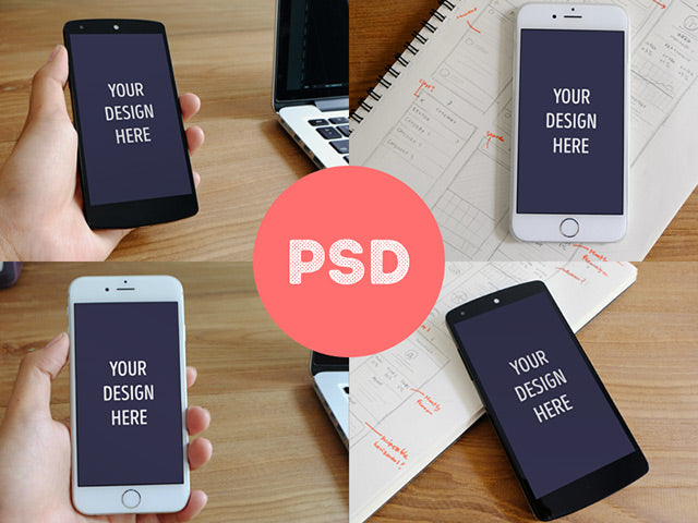 Iphone 6 & Nexus 5 Psd Mockups
