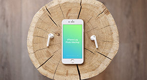 Iphone 7 Gold & Jet Black Log Photo Mockup Psd