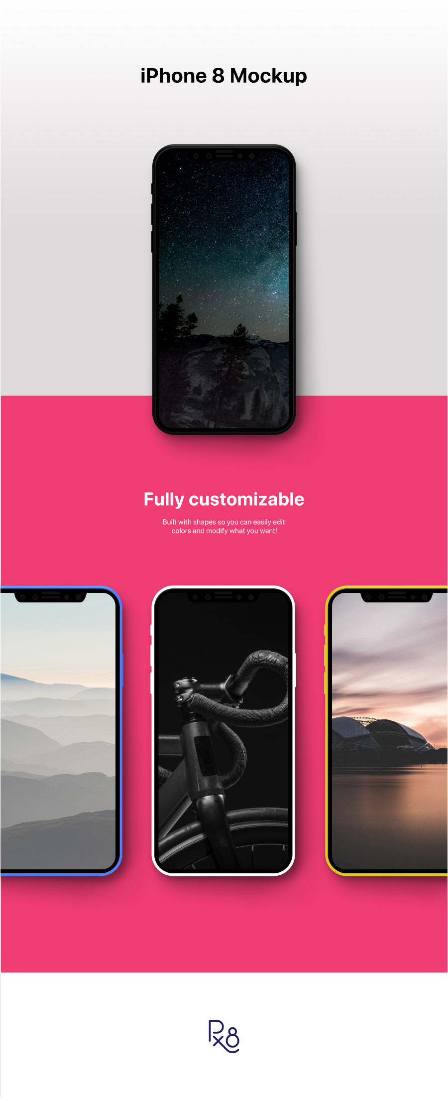 Super-Neat iPhone 8 Mockup PSD