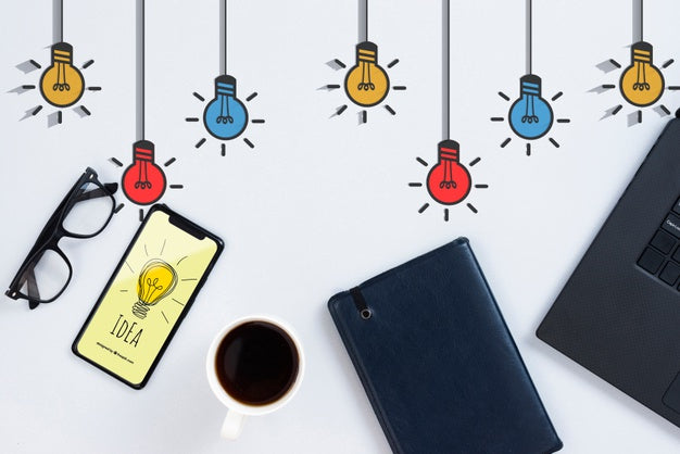 Iphone And Notebook Idea Concept Psd