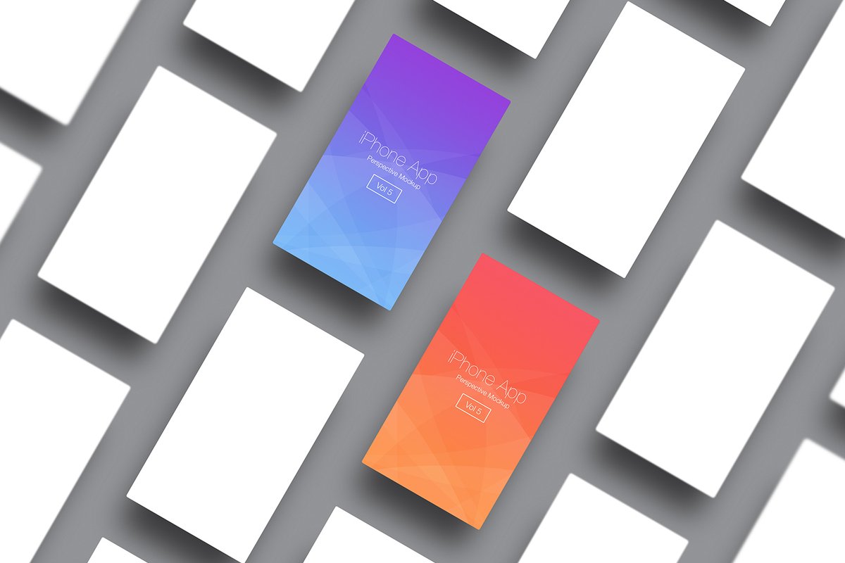 Iphone App Perspective Mockup - Vol 5