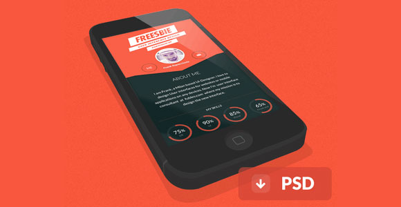 Iphone Flat 3D Psd Mockups