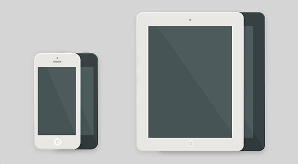 Iphone & Ipad Flat Psd Mockups