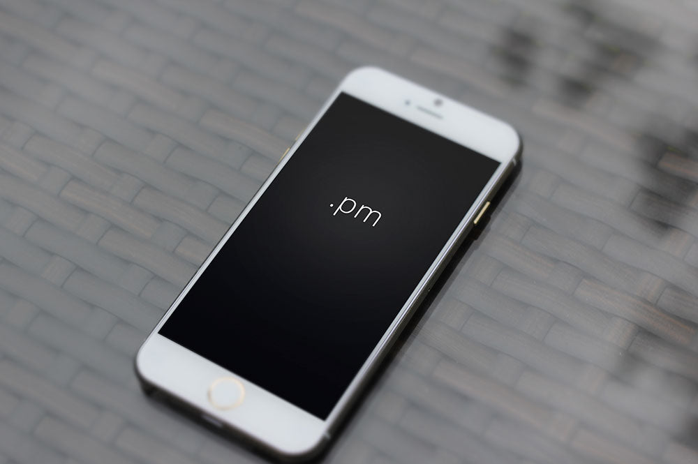 White and Gold iPhone 6 Isometric Top View Mockup