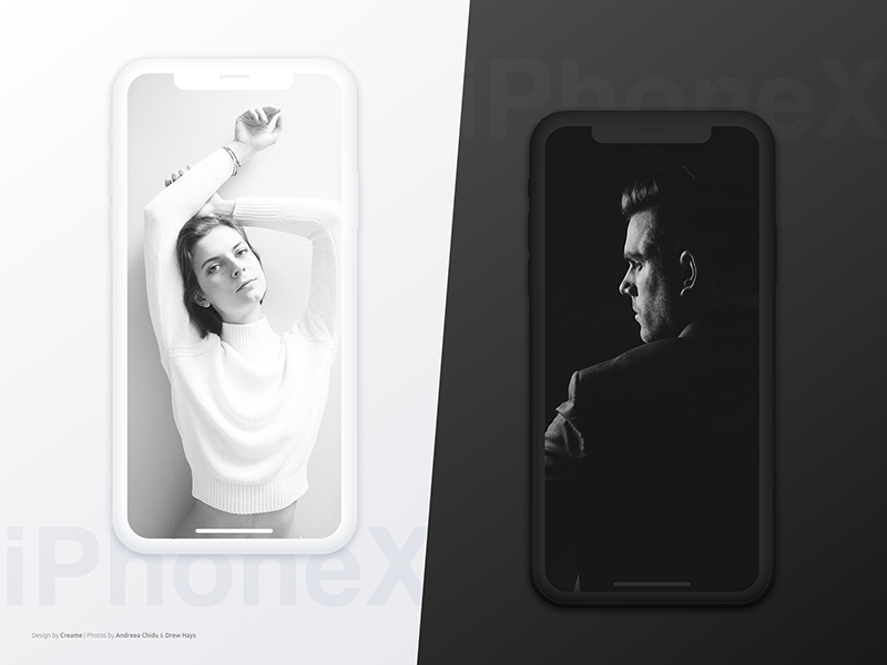 iPhone X White and Black Mockup