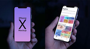 Iphone X In Male Hand Photo Mockup Psd Set