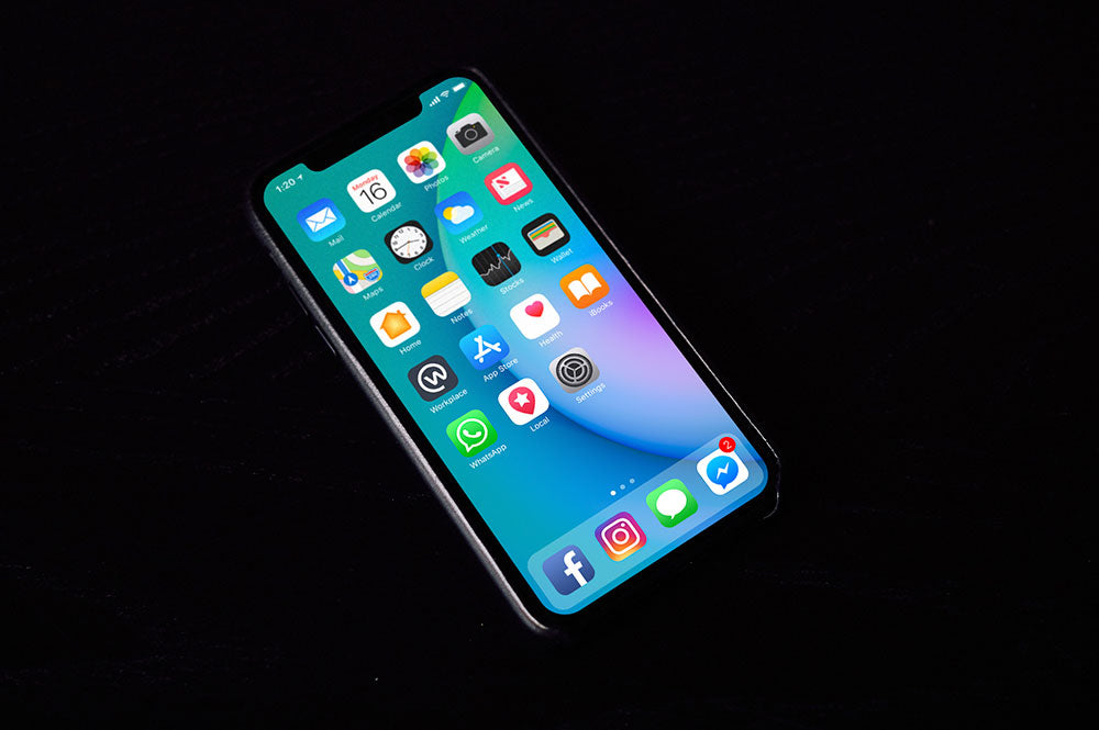 Black iPhone X Top View Mockup