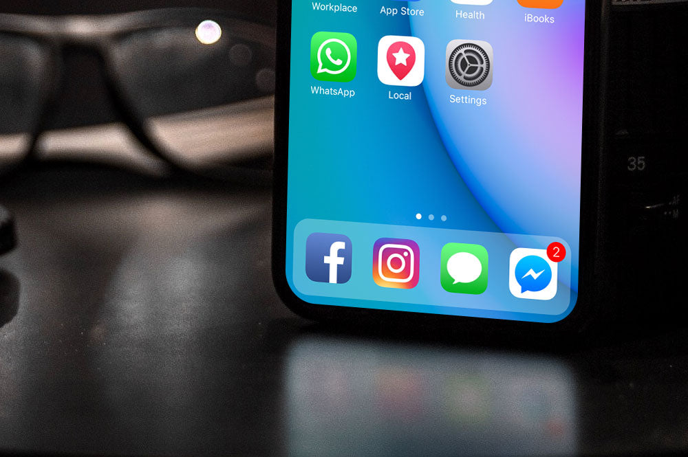 Standing Black iPhone X Front View Mockup