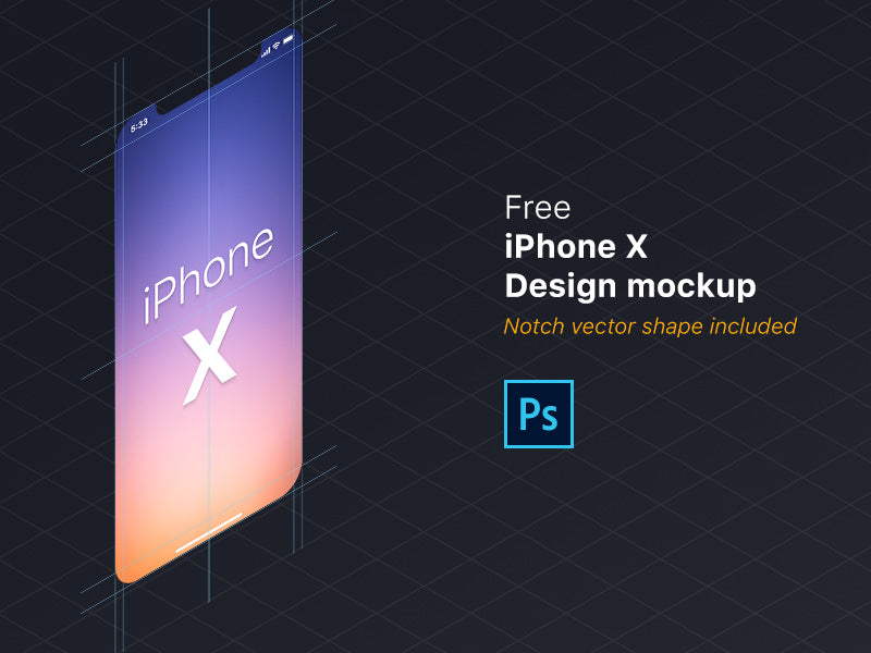 iPhone X design mockup (PSD)