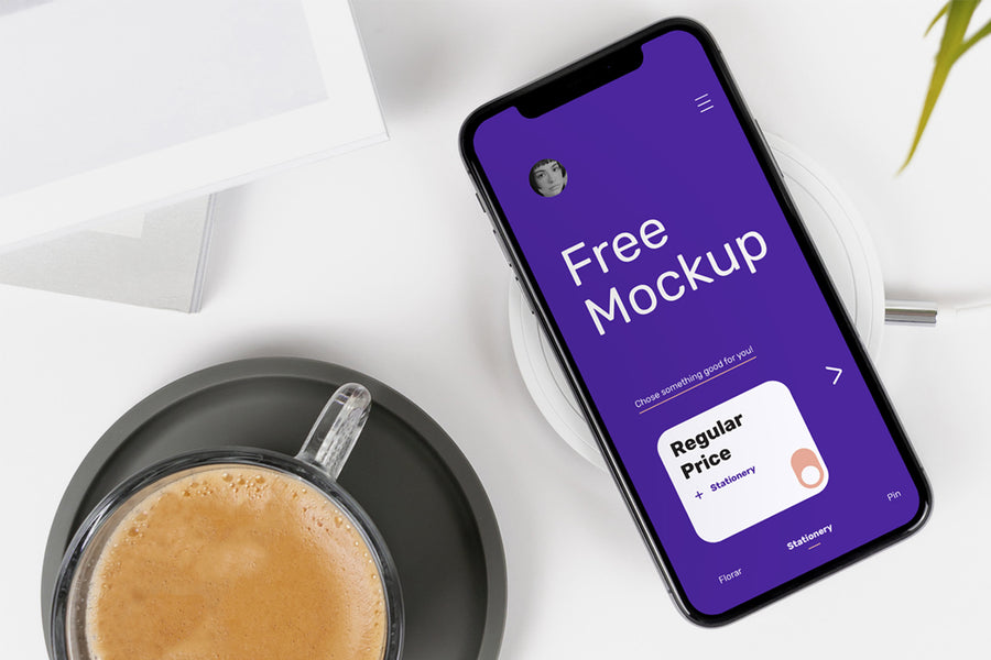 Iphone X On Desk Mockup