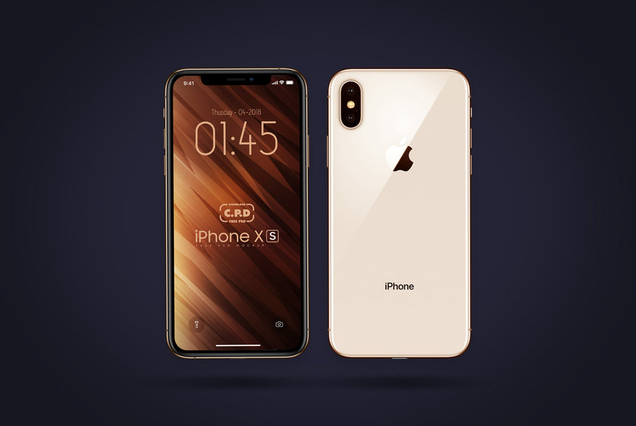 Iphone Xs Front & Back Mockup Psd